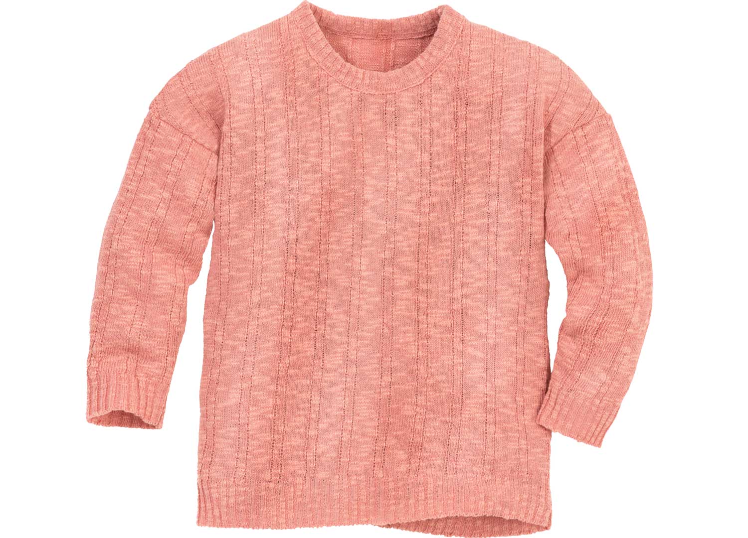 disana Leinen-Pullover, 62/68-134/140, Softpink - 65% Bio-Baumwolle, 35% Bio-Leinen, Leinenflammung und breiter Strick-Rippe