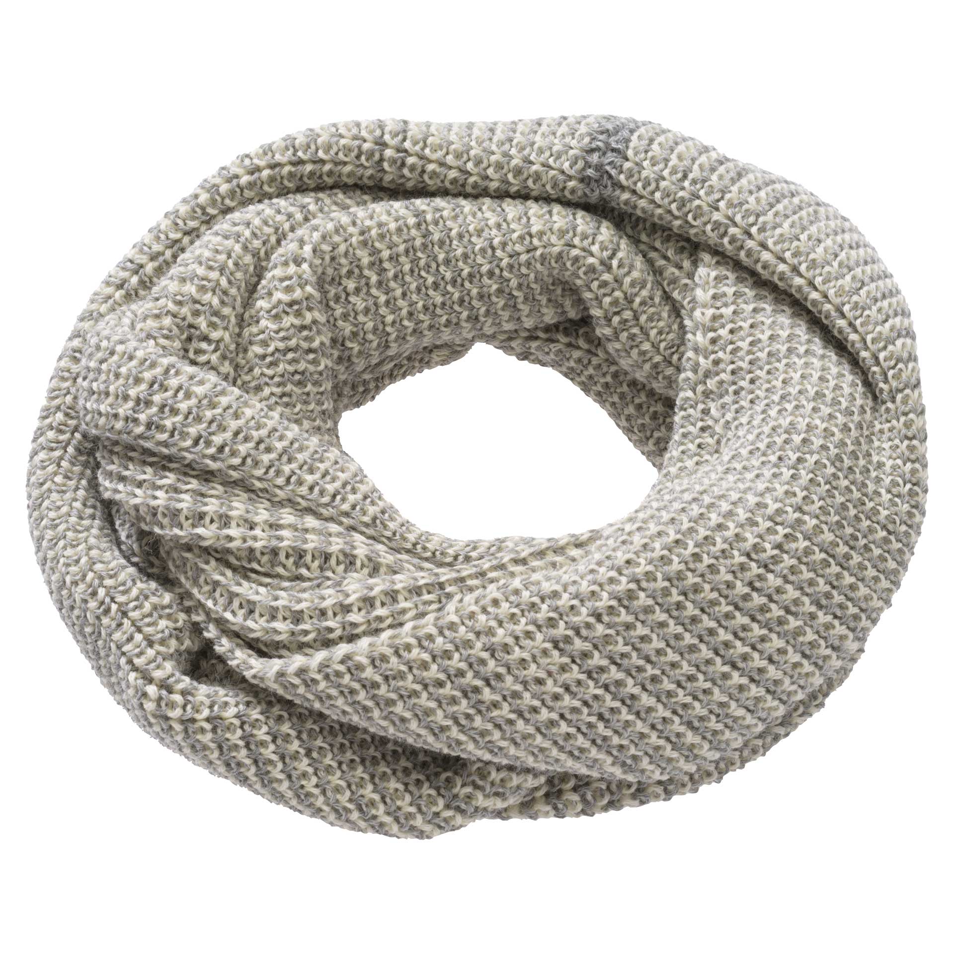 disana Merino Loop Grau-Natur aus Bio-Merinowolle, elastischer Perlfangmaschen-Strick, besonders weich & warm, für Erwachsene