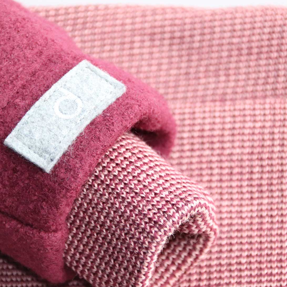 Ersatzteil - Lose Strick-Bündchen Bordeaux-Rosé für Repaturen von disana Outdoor-Jacke, Strick: Bio-Merinowolle, nachhaltig