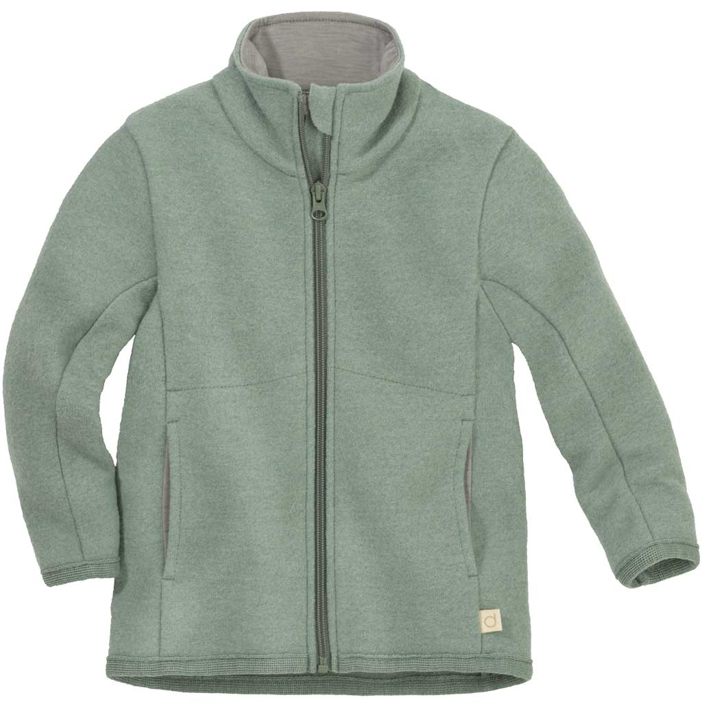 disana Zipper-Jacke, leichter Wollwalk, Bio-Merinowolle Jade, mit Zipper & 2 Seitentaschen, perfekt vom Frühjahr bis Herbst