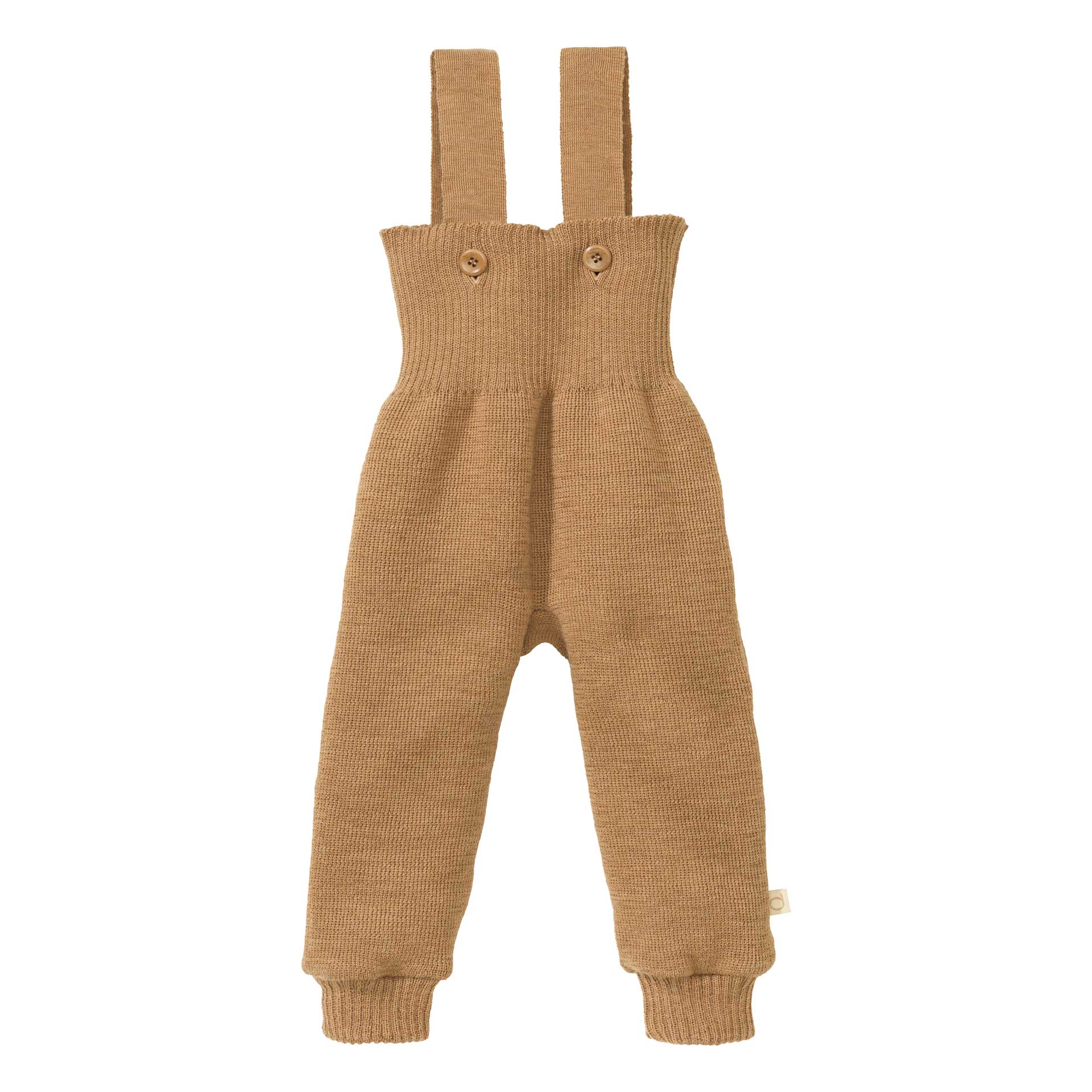 disana Strick-Trägerhose Karamell, Strick aus Bio-Merinowolle mit hoch geschnittenem Bund für warmen Bauch & Rücken, 2 Träger