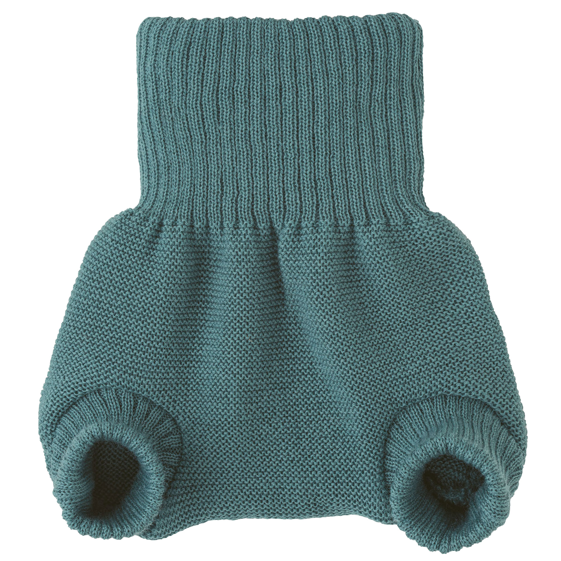 Eukalyptusfarbene disana Wollwindelhose aus Bio-Merinowolle mit bequemem hohem Rippbund und elastischen Strick-Beinbündchen