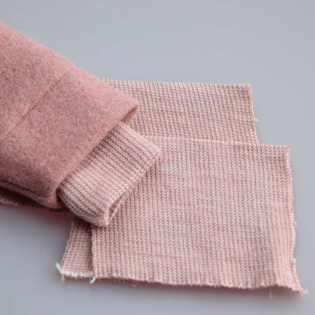 Ersatzteil - Lose Strick-Bündchen Rosé-Natur für Repaturen von disana Walk-Jacke - Strick aus Bio-Merinowolle - nachhaltig