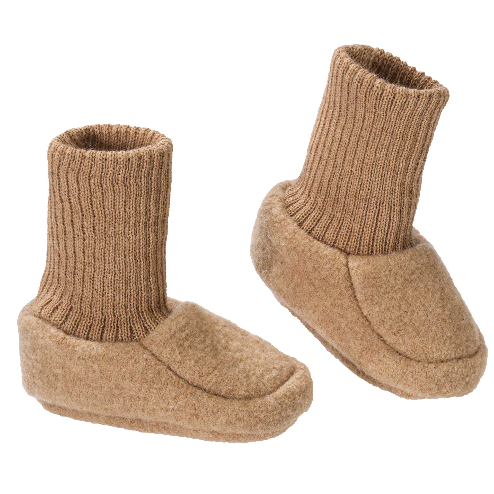 disana Walk-Schuhe Karamell, Bio-Merinowolle, Schaft aus extra hohem elastischem Strickbündchen, besonders weich & warm