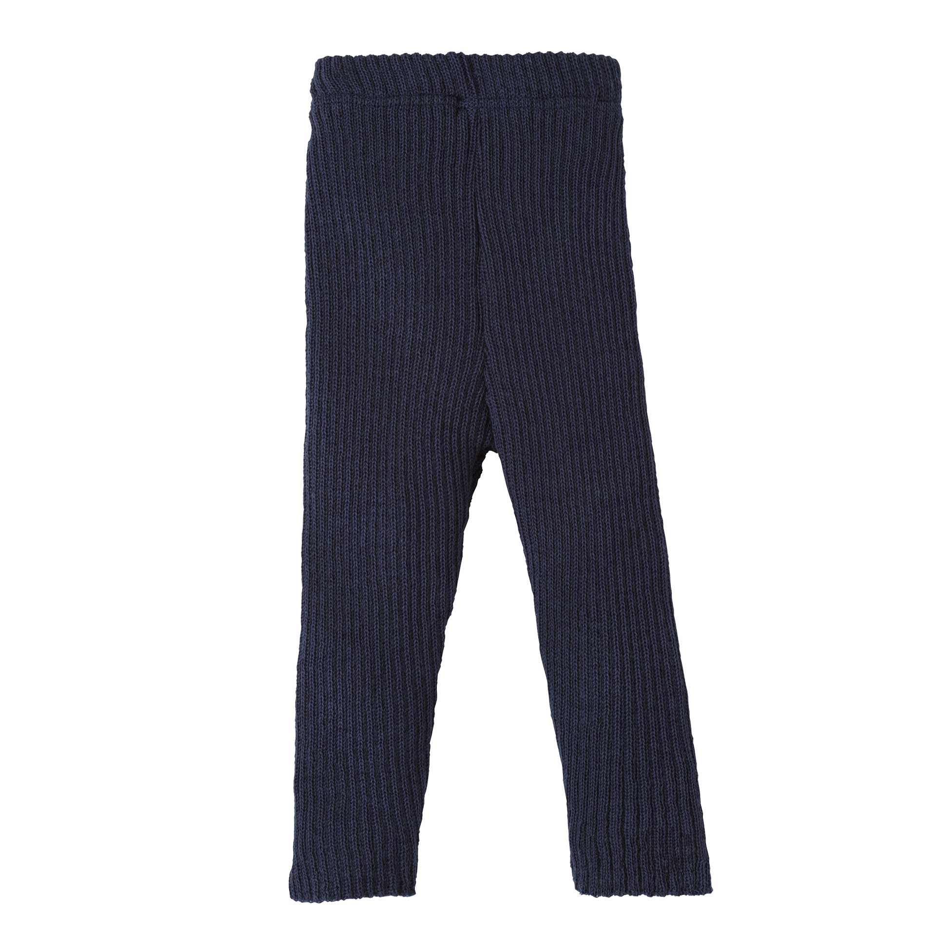 Bequeme disana Strick-Leggings, Indigo aus Bio-Merinowolle, elastischer Rippstrick, weicher Gummibund verhindert Rutschen