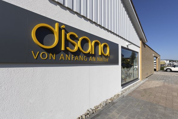 Exterior of the disana shop with logo