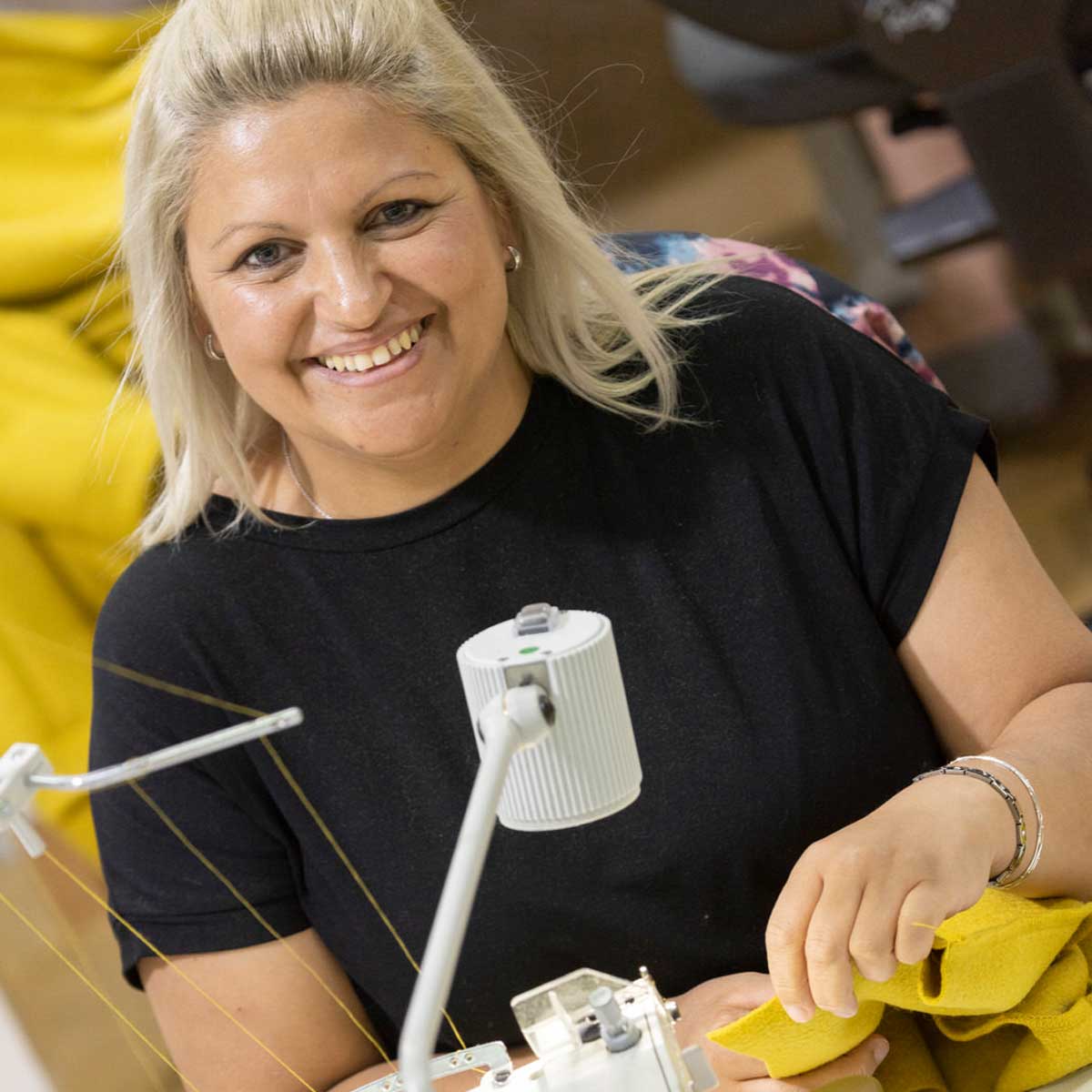 Employee at the sewing machine