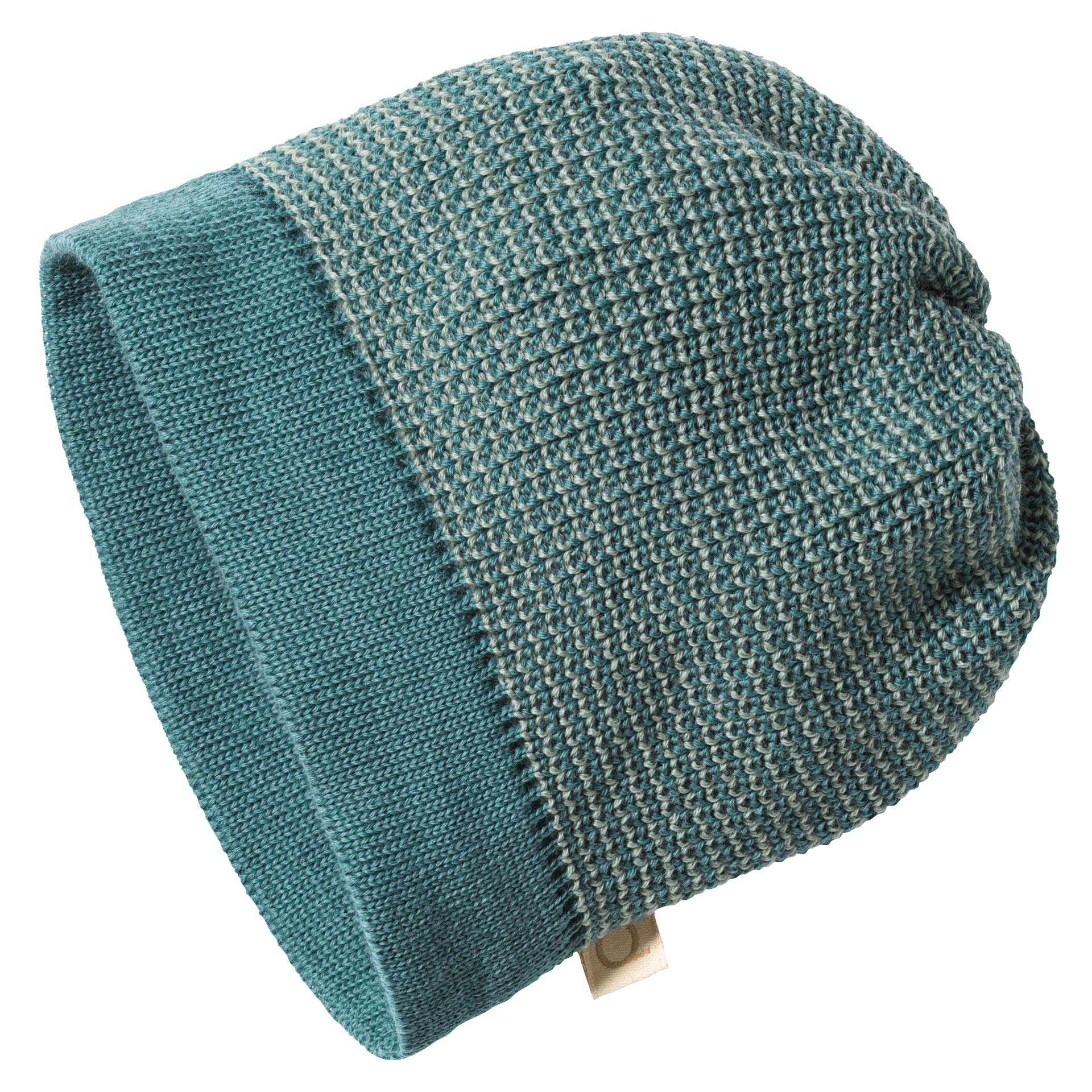 disana Beanie Eukalyptus-Jade, Bio-Merinowolle Strick Perlfangmaschen abgesetzter Rand Eukalyptus, besonders elastisch & warm