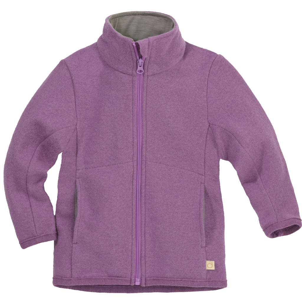 disana Zipper-Jacke, leichter Wollwalk, Bio-Merinowolle Flieder mit Zipper & 2 Seitentaschen, perfekt vom Frühjahr bis Herbst
