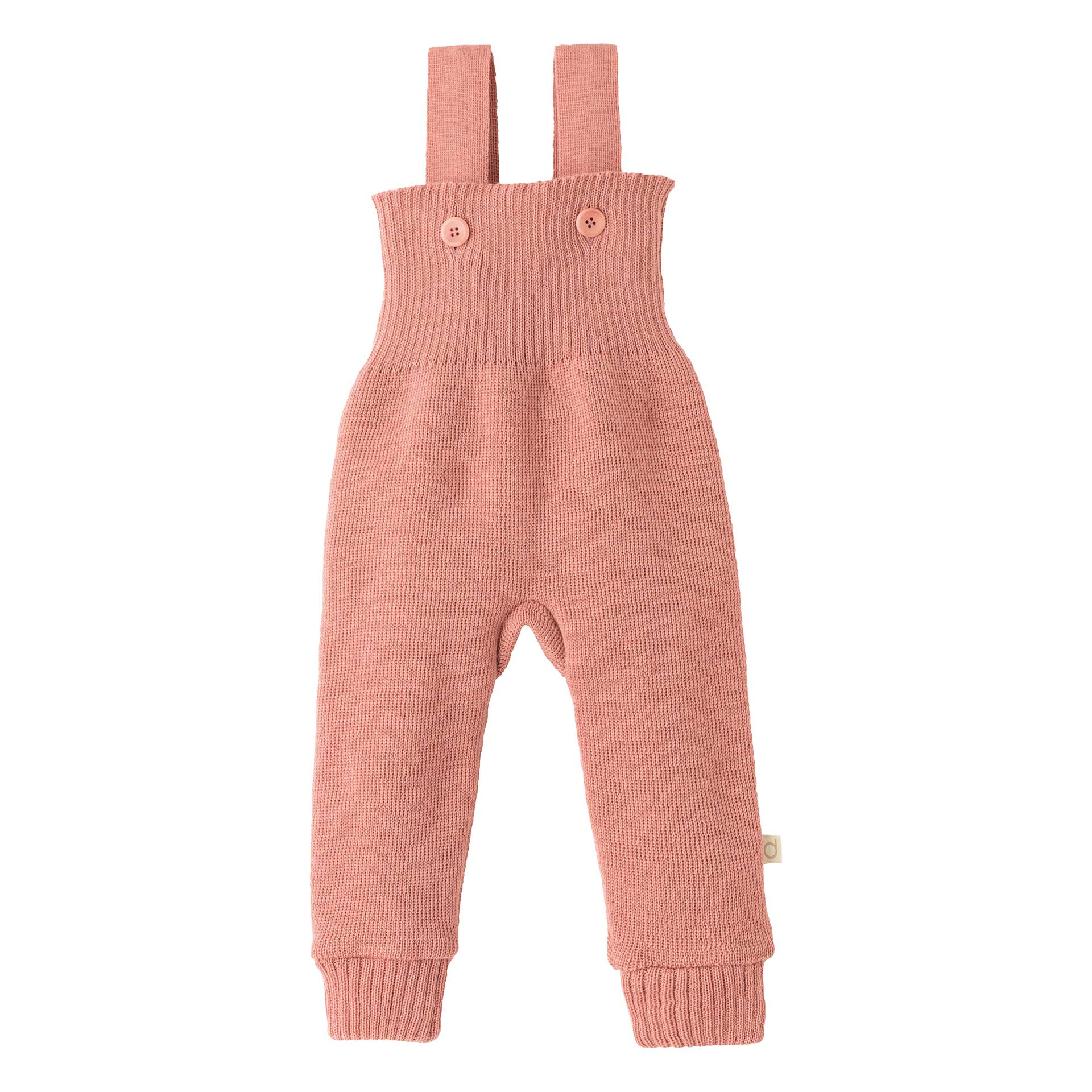 disana Strick-Trägerhose Softpink, Strick aus Bio-Merinowolle mit hoch geschnittenem Bund für warmen Bauch & Rücken, 2 Träger