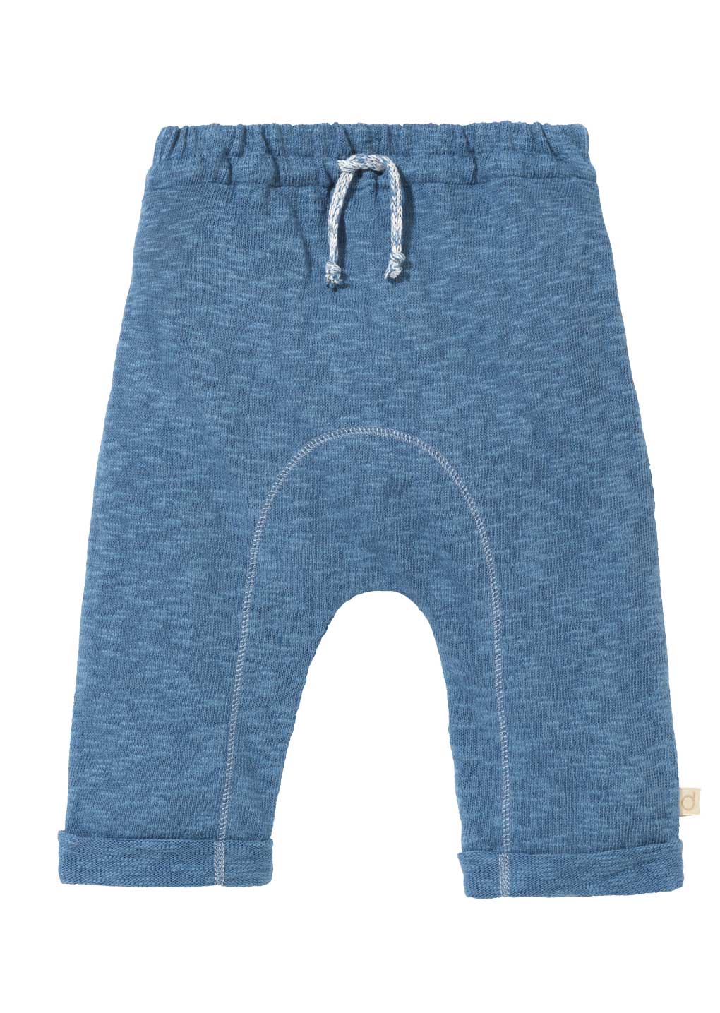 disana Leinen-Strickhose aus Bio-Baumwolle/Leinen-Mix, Taubenblau, 7/8, weit geschnitten, extra tiefer Schritt, super lässig
